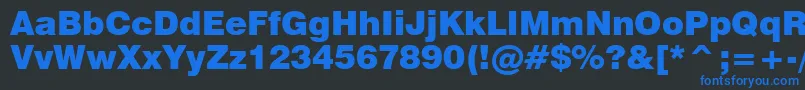 Swiss721BlackBt Font – Blue Fonts on Black Background