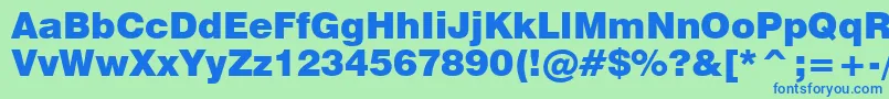 Swiss721BlackBt Font – Blue Fonts on Green Background
