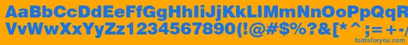 Swiss721BlackBt Font – Blue Fonts on Orange Background