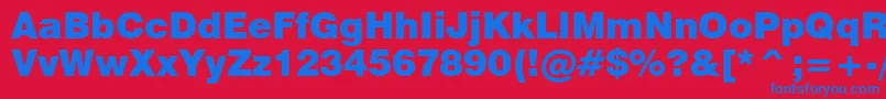 Swiss721BlackBt Font – Blue Fonts on Red Background