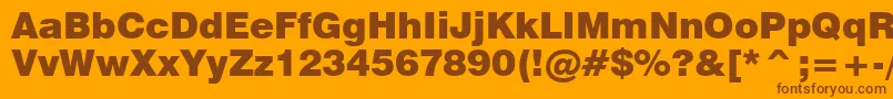 Swiss721BlackBt Font – Brown Fonts on Orange Background