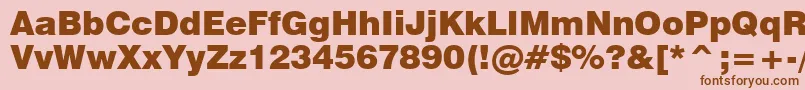Swiss721BlackBt Font – Brown Fonts on Pink Background