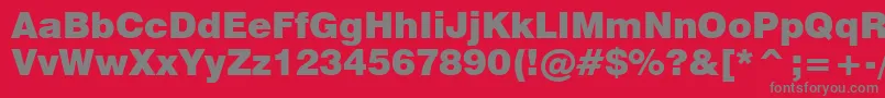 Swiss721BlackBt Font – Gray Fonts on Red Background