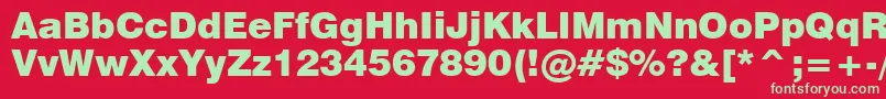 Swiss721BlackBt Font – Green Fonts on Red Background