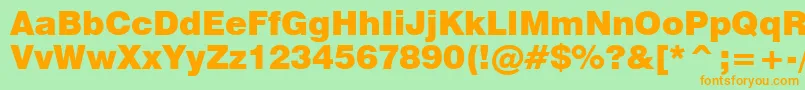 Swiss721BlackBt Font – Orange Fonts on Green Background