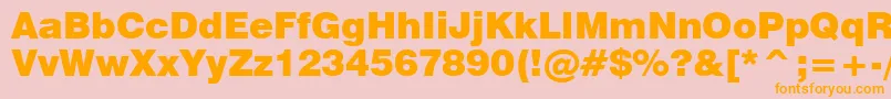 Swiss721BlackBt Font – Orange Fonts on Pink Background