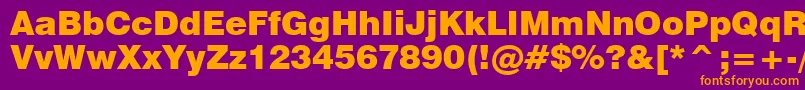 Swiss721BlackBt Font – Orange Fonts on Purple Background
