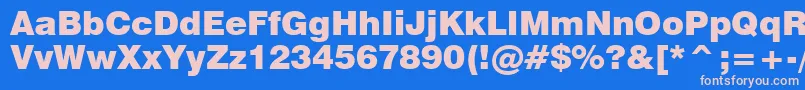 Swiss721BlackBt Font – Pink Fonts on Blue Background