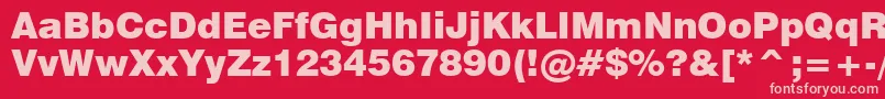 Swiss721BlackBt Font – Pink Fonts on Red Background