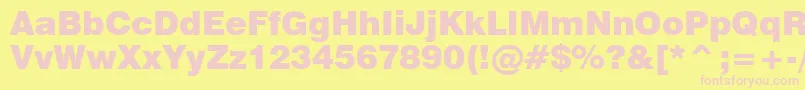 Swiss721BlackBt Font – Pink Fonts on Yellow Background