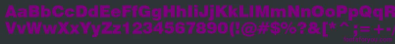 Swiss721BlackBt Font – Purple Fonts on Black Background