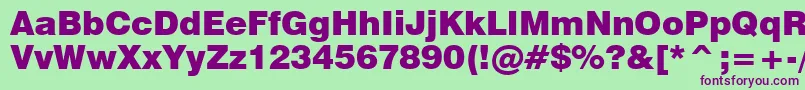 Swiss721BlackBt Font – Purple Fonts on Green Background