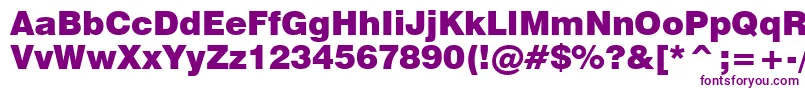 Swiss721BlackBt Font – Purple Fonts on White Background