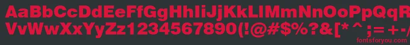 Swiss721BlackBt Font – Red Fonts on Black Background