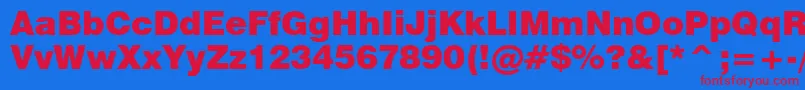 Swiss721BlackBt Font – Red Fonts on Blue Background