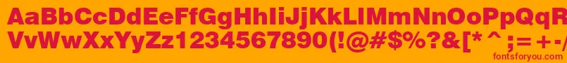 Swiss721BlackBt Font – Red Fonts on Orange Background
