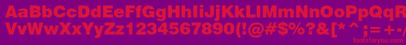 Swiss721BlackBt Font – Red Fonts on Purple Background