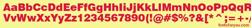 Swiss721BlackBt Font – Red Fonts on Yellow Background
