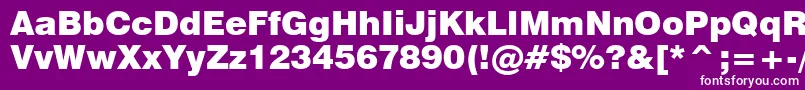 Swiss721BlackBt Font – White Fonts on Purple Background