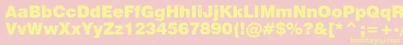 Swiss721BlackBt Font – Yellow Fonts on Pink Background