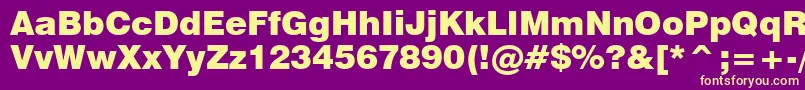 Swiss721BlackBt Font – Yellow Fonts on Purple Background