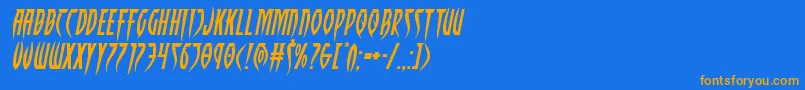 Inhumanityextraexpandital Font – Orange Fonts on Blue Background