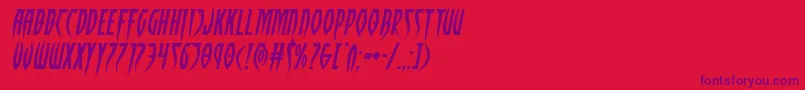 Inhumanityextraexpandital Font – Purple Fonts on Red Background