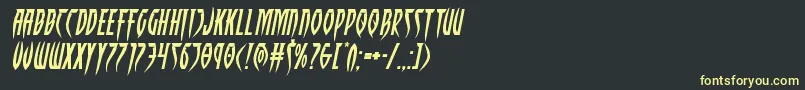 Inhumanityextraexpandital Font – Yellow Fonts on Black Background