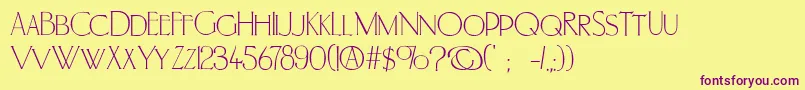 Portland Font – Purple Fonts on Yellow Background