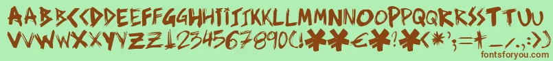 Ziperhea Font – Brown Fonts on Green Background