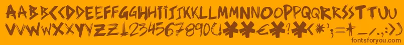 Ziperhea-Schriftart – Braune Schriften auf orangefarbenem Hintergrund