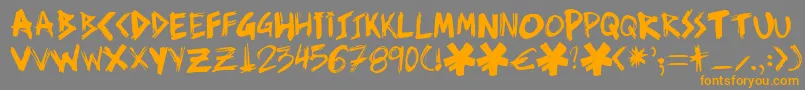 Ziperhea Font – Orange Fonts on Gray Background