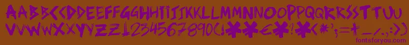 Ziperhea Font – Purple Fonts on Brown Background