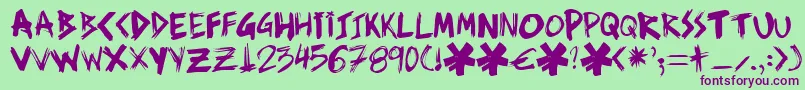 Ziperhea Font – Purple Fonts on Green Background