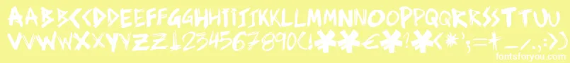 Ziperhea Font – White Fonts on Yellow Background