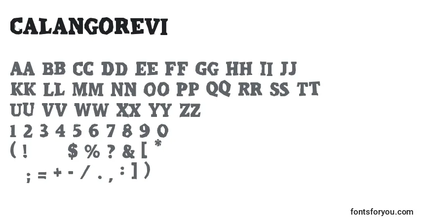 Calangoreviフォント–アルファベット、数字、特殊文字