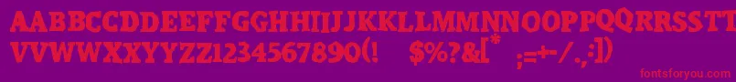 Calangorevi Font – Red Fonts on Purple Background