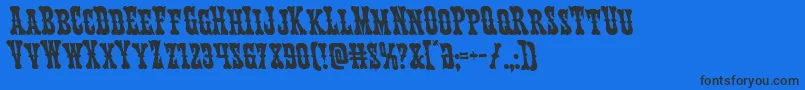 Texasrangerleft Font – Black Fonts on Blue Background