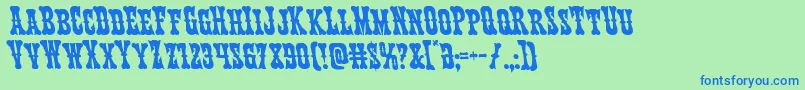 Texasrangerleft Font – Blue Fonts on Green Background