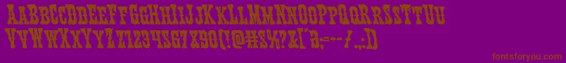 Texasrangerleft Font – Brown Fonts on Purple Background