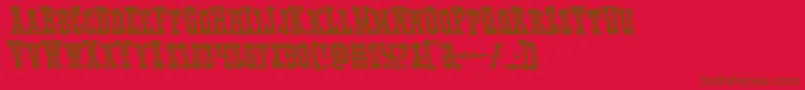 fuente Texasrangerleft – Fuentes Marrones Sobre Fondo Rojo