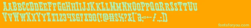 Texasrangerleft Font – Green Fonts on Orange Background