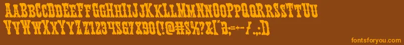 Texasrangerleft Font – Orange Fonts on Brown Background