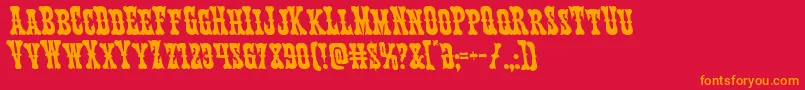 Texasrangerleft Font – Orange Fonts on Red Background