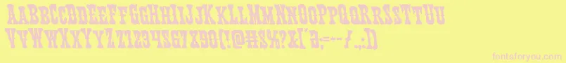 Texasrangerleft Font – Pink Fonts on Yellow Background