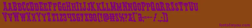 Texasrangerleft Font – Purple Fonts on Brown Background