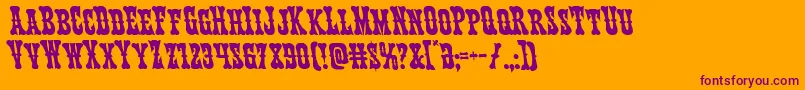 Texasrangerleft Font – Purple Fonts on Orange Background