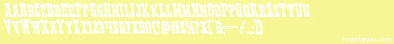 Texasrangerleft Font – White Fonts on Yellow Background