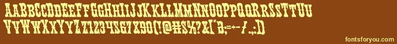 Texasrangerleft Font – Yellow Fonts on Brown Background