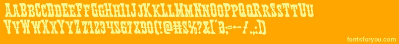 Texasrangerleft Font – Yellow Fonts on Orange Background